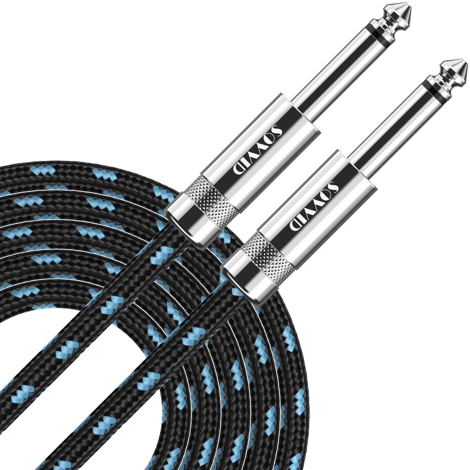 Sovvid Guitar Cable 10FT Professional Instrument 10 FT, Black Blue 
