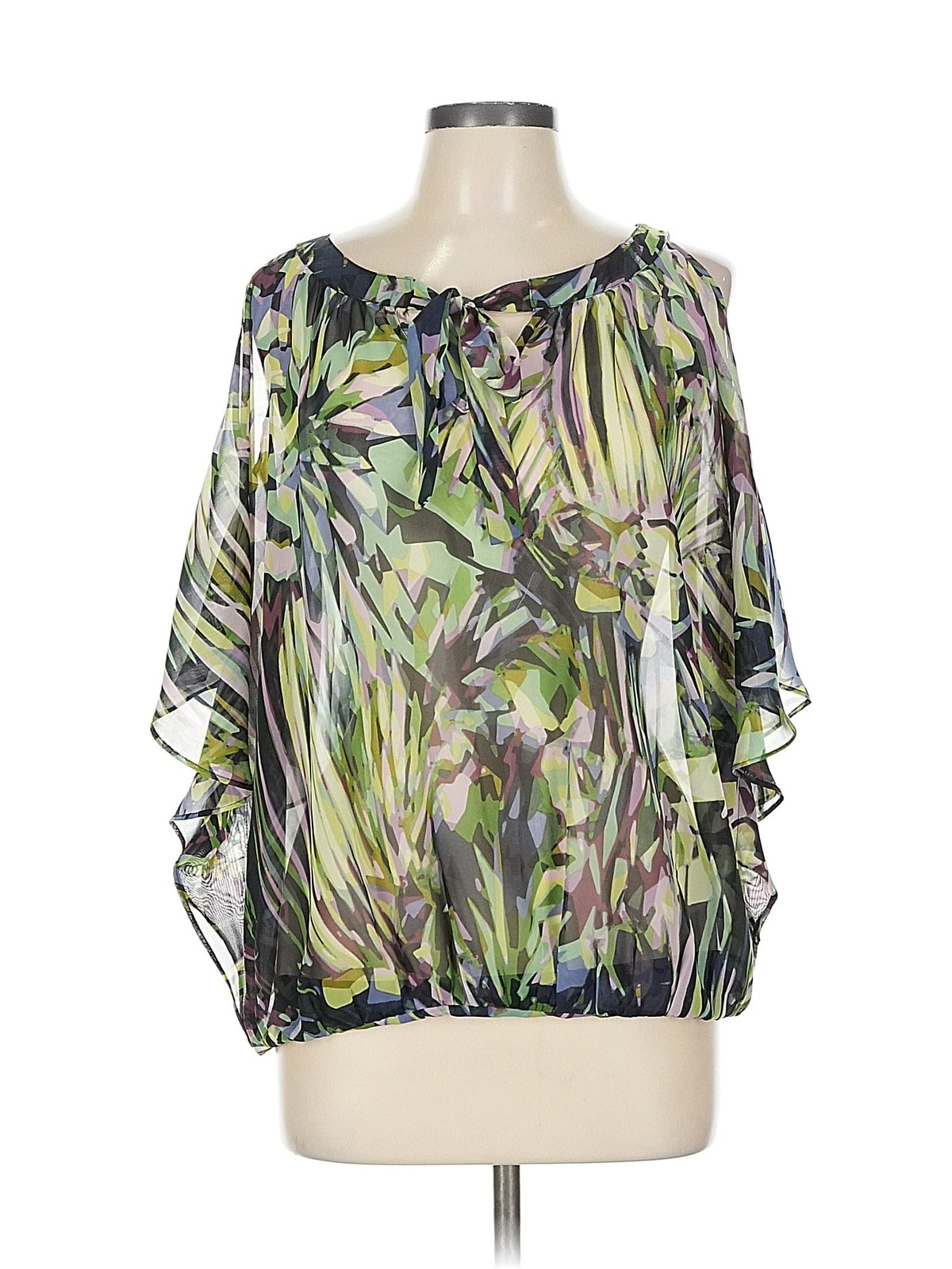 Jennifer Lopez Women Green 3/4 Sleeve Blouse L