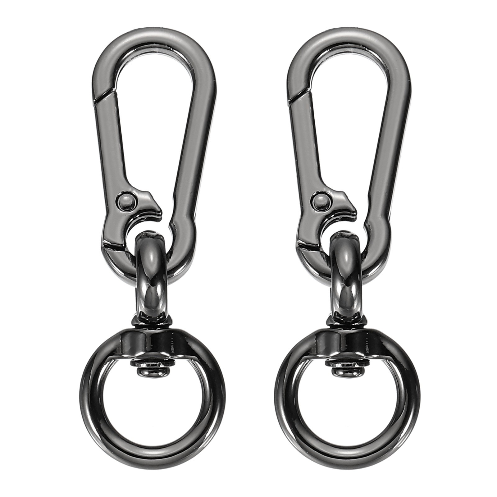 2Pcs Swivel Spring Snap Hook Clip, Zinc Alloy 2.52" Keychain Clip Metallic Black