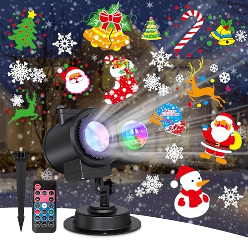 Holiday Projector Light Outdoor, Night Light Projector with 16 All Seasons 
