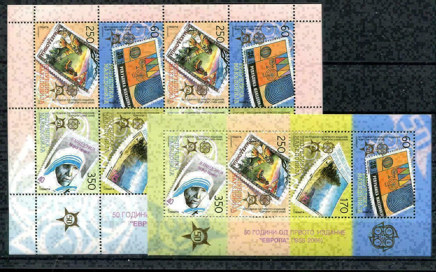 Macedonia No. 370 - 373 Miniature Sheet + Block 13 ** Europe/CEPT 50 Years
