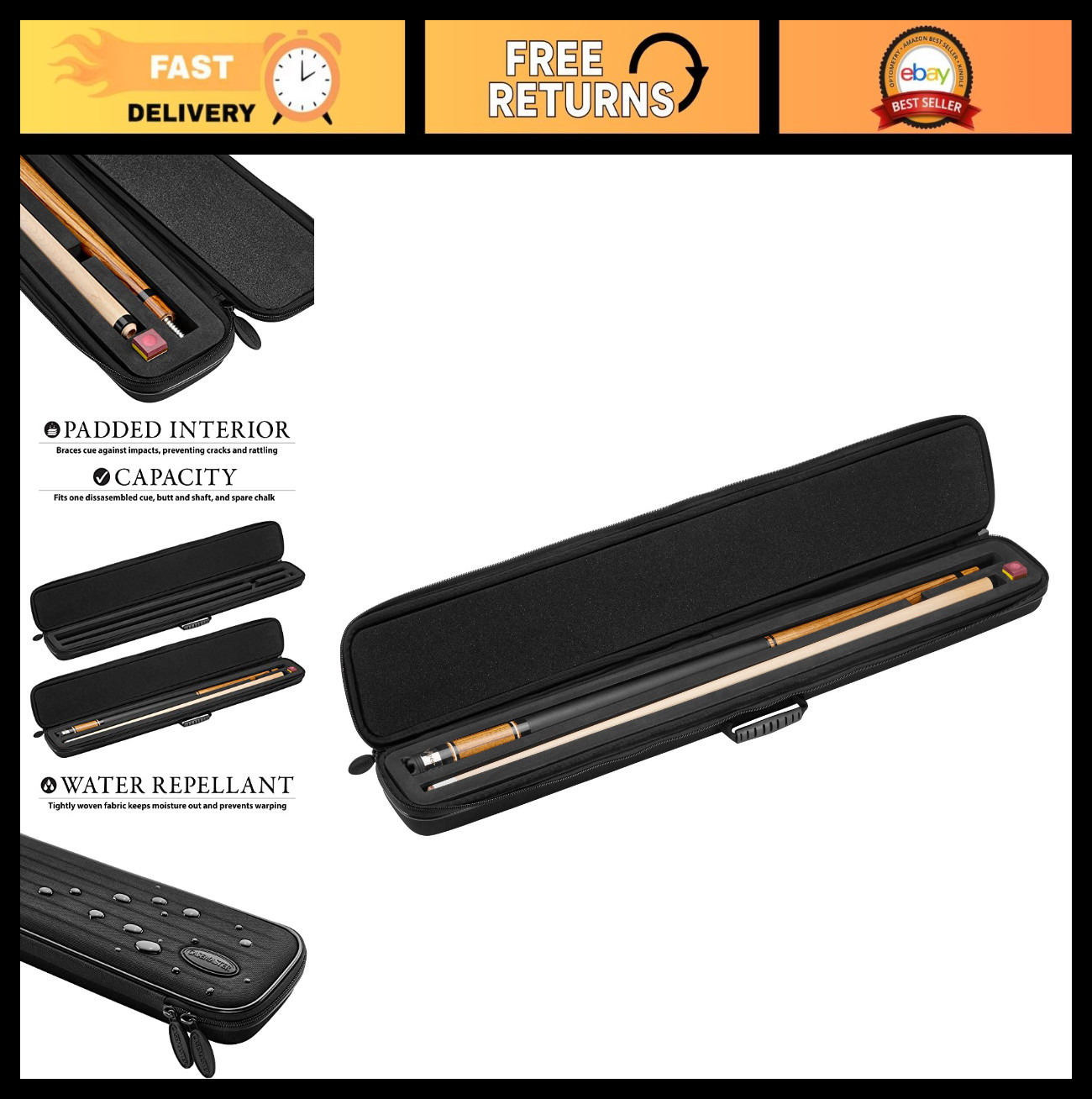 Premium Parallax Pool Cue Rack - Holds 8 Cues, Stylish Design, Easy Installation