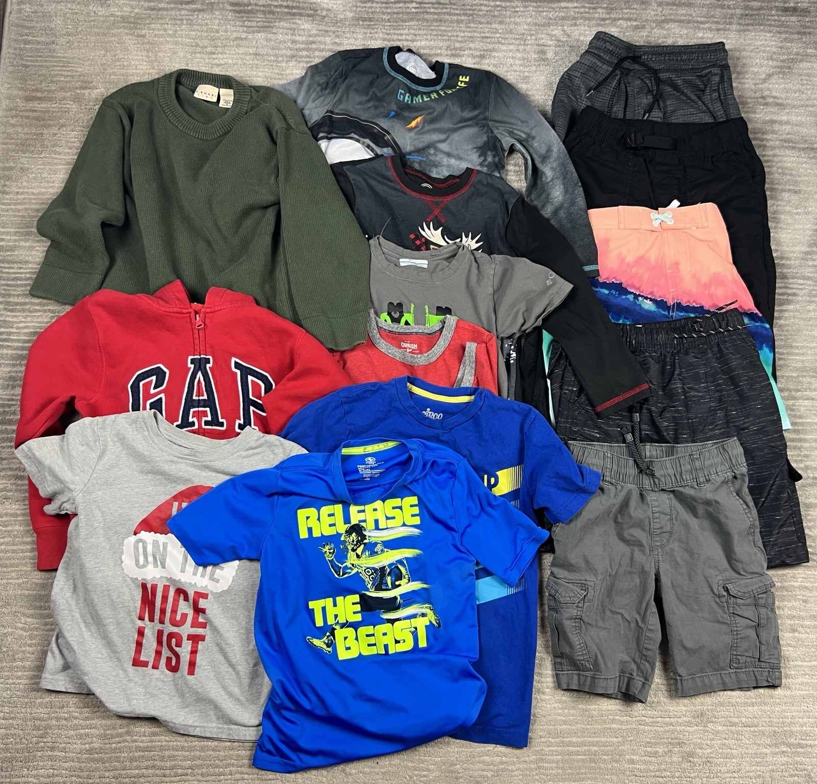 Lot of 14 Kids Boys Clothes Size 8 Columbia Osh Kosh True Craft Arizona Gap +