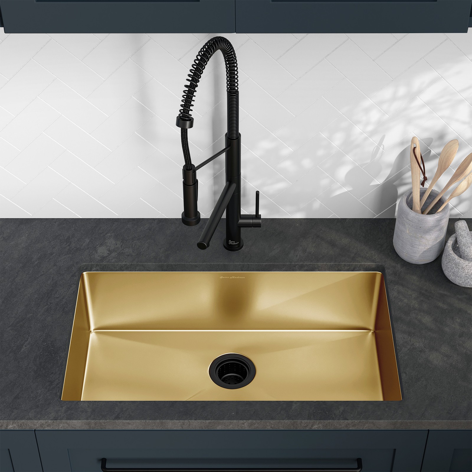 Swiss Madison SM-KU700 Rivage 30" Undermount Single Basin - Gold