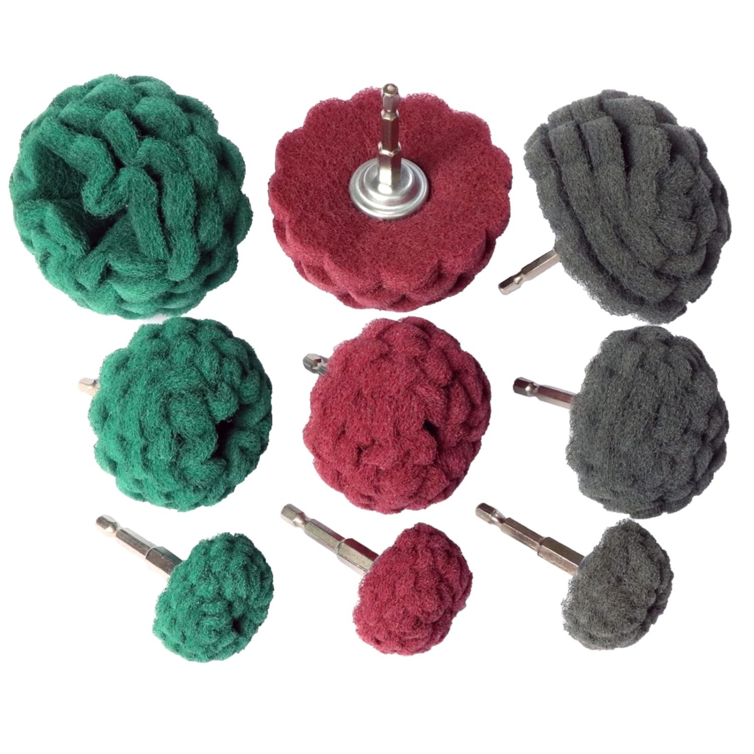Abrasive Drill Buffing Set 7pcs Non Woven Metal Surface Cleaning Accessories