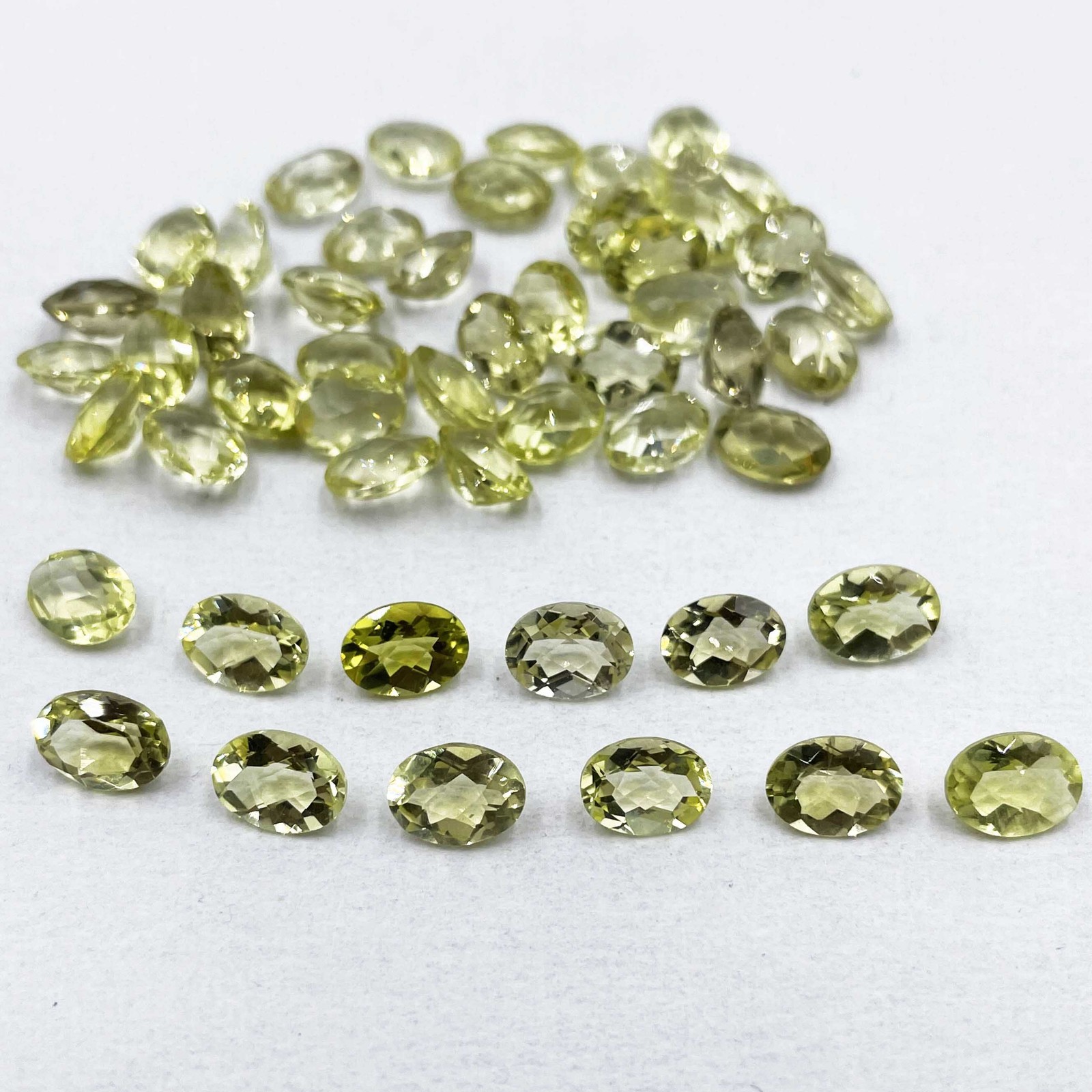 Natural Lemon Quartz Oval Checker Cut Loose Gemstone Lot 98 Pcs 6*8 MM 100 CT