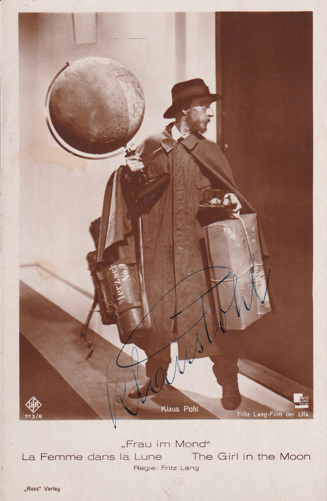 Klaus Pohl in "Woman in the Moon" - Ross 113/8 - original signed