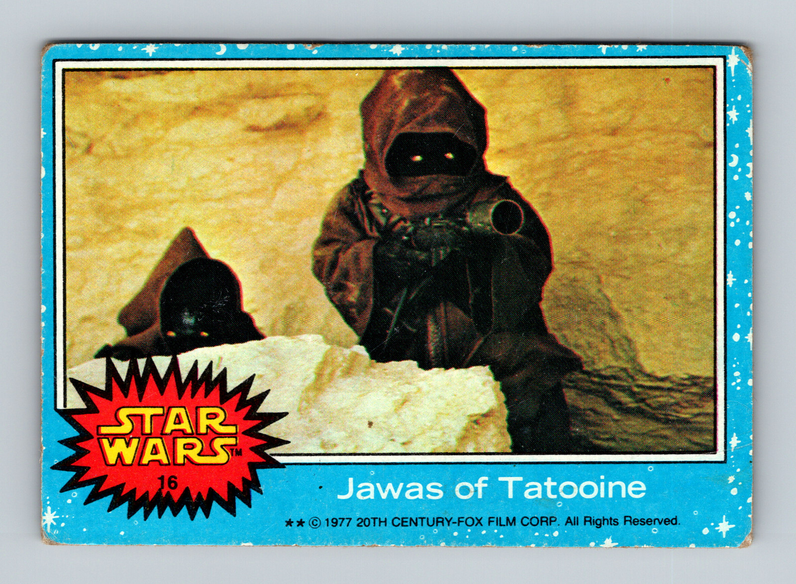 1977 Topps Star Wars Blue Series 1 "Jawas Of Tatooine" #16 VINTAGE