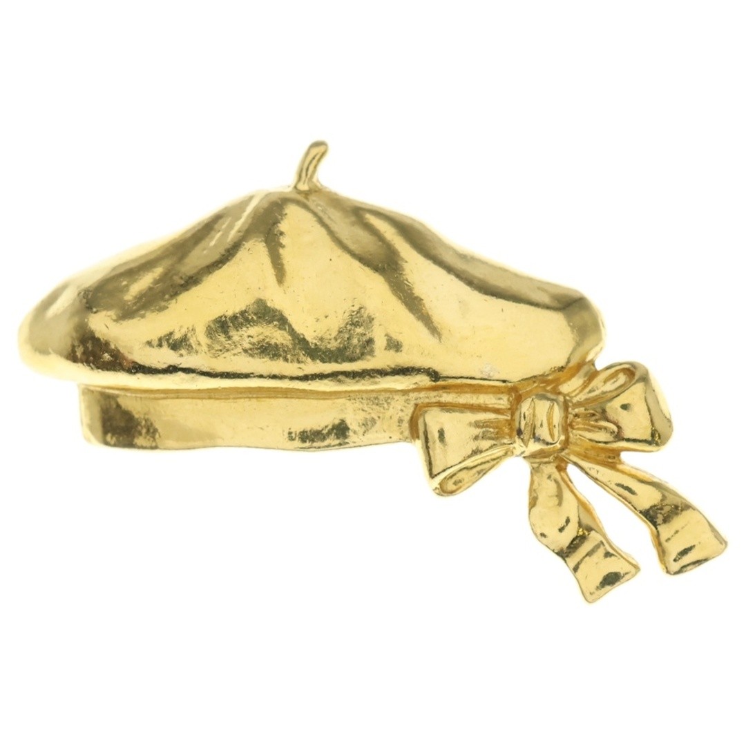 CHANEL Beret Brooch Pin Badge Gold Used 228c4ed9d6aaf6ef01d1cb6d54acc7a2