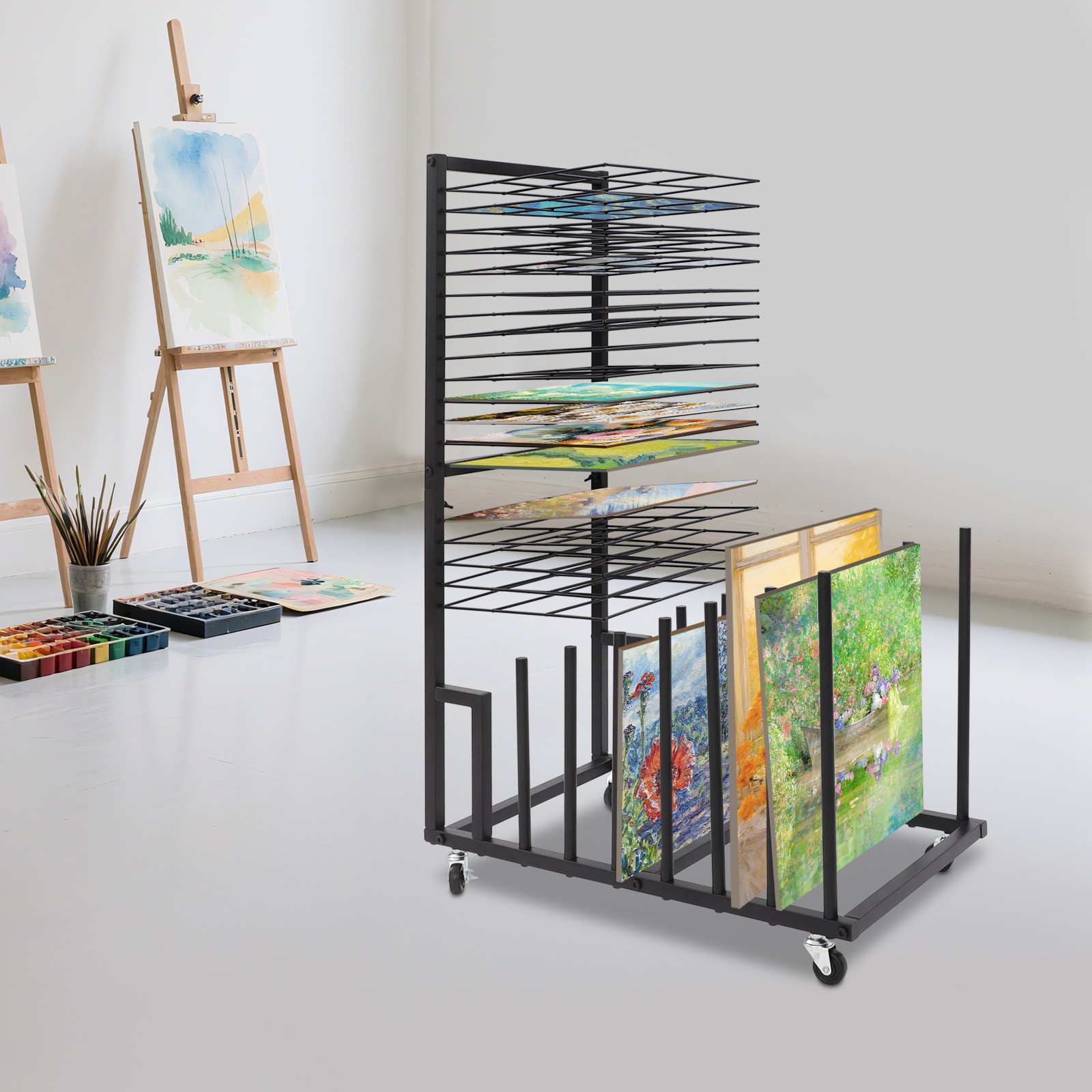 Art Canvas Storage Rack, Artwork Storage Stand, Artwork Storage Stand With Wheel