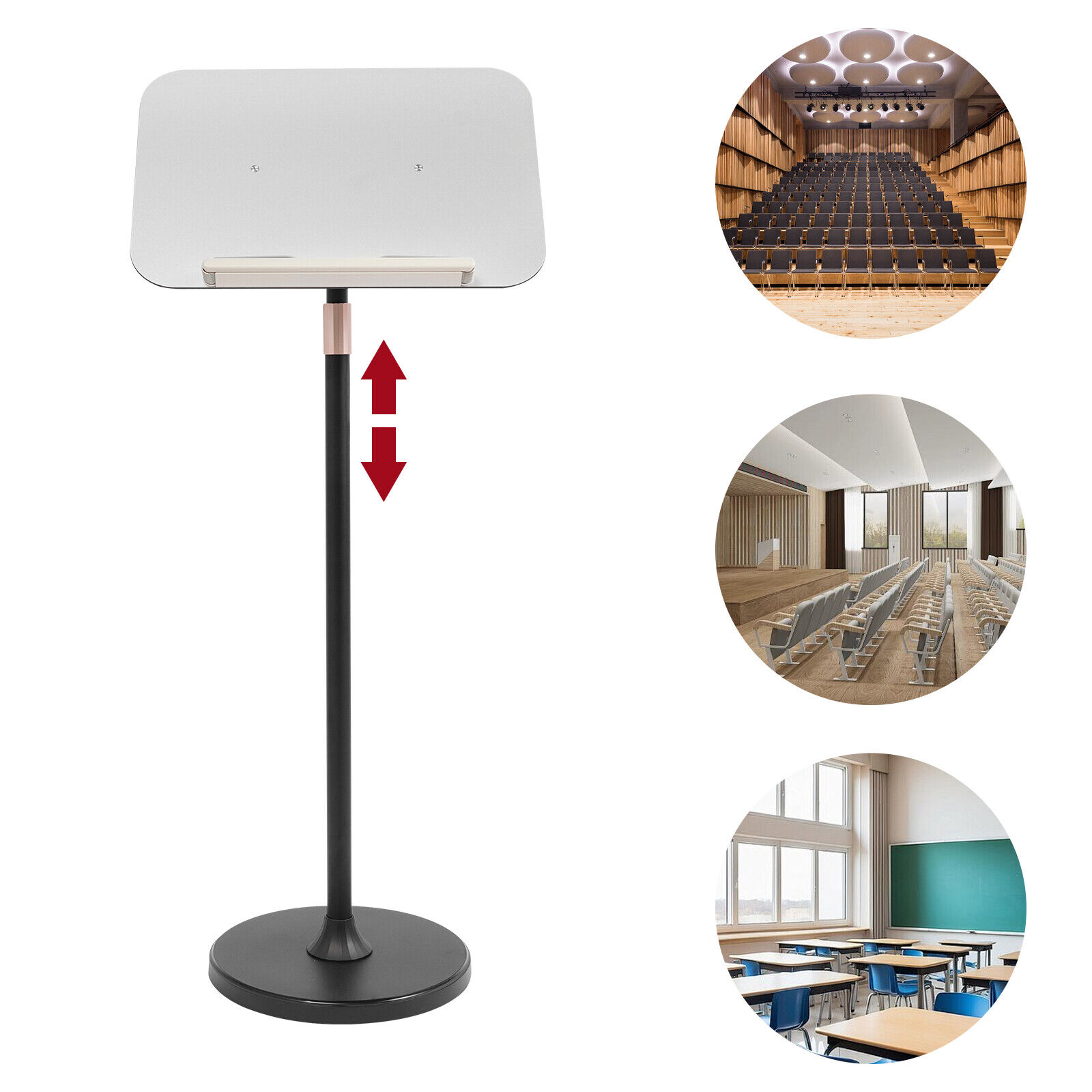 Adjustable Portable Music Stand with Stable Base for Orchestral Use