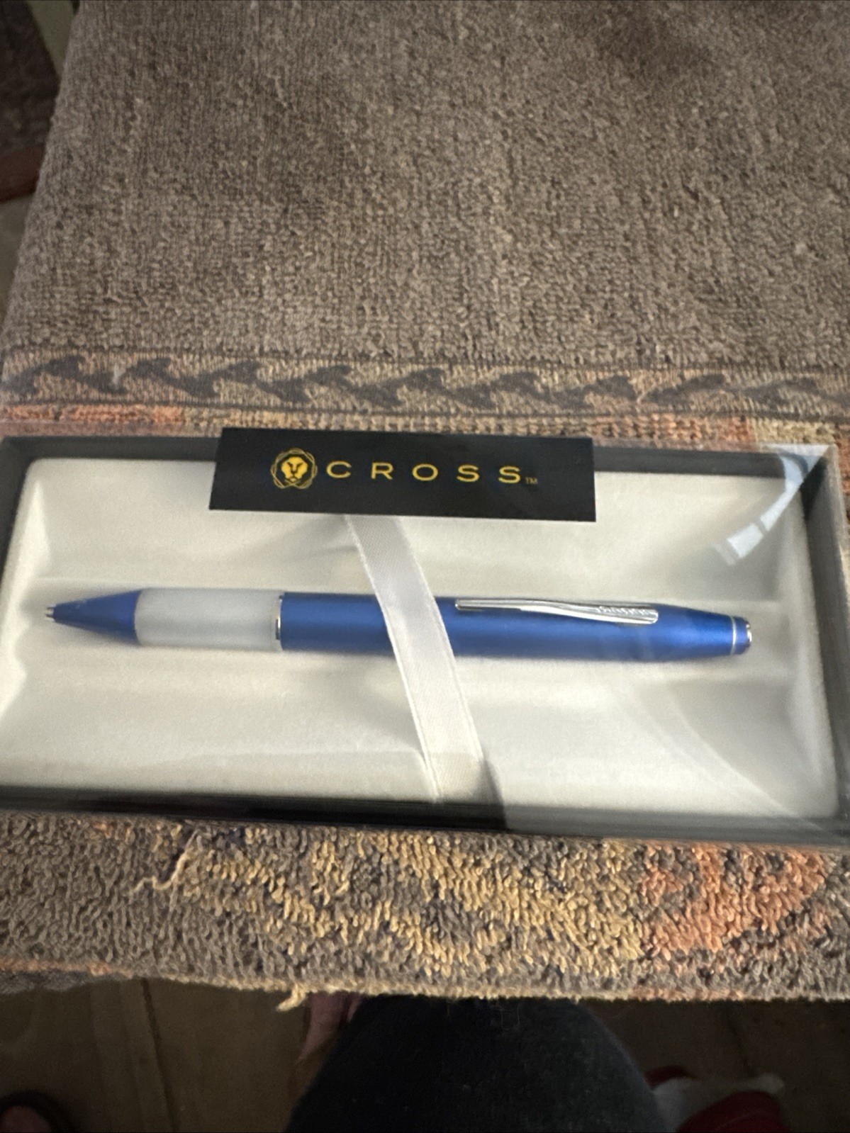 CROSS EASY WRITER BALLPOINT PEN METALLIC BLUE WITH CHROME APPOINTMENTS