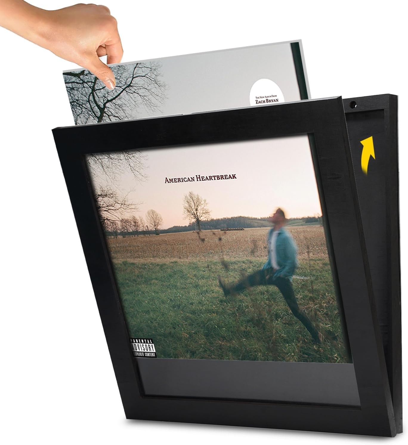 Wooden Vinyl Record Display Frame for 12x12 Inch, Front Opening Vinyl Record Sto