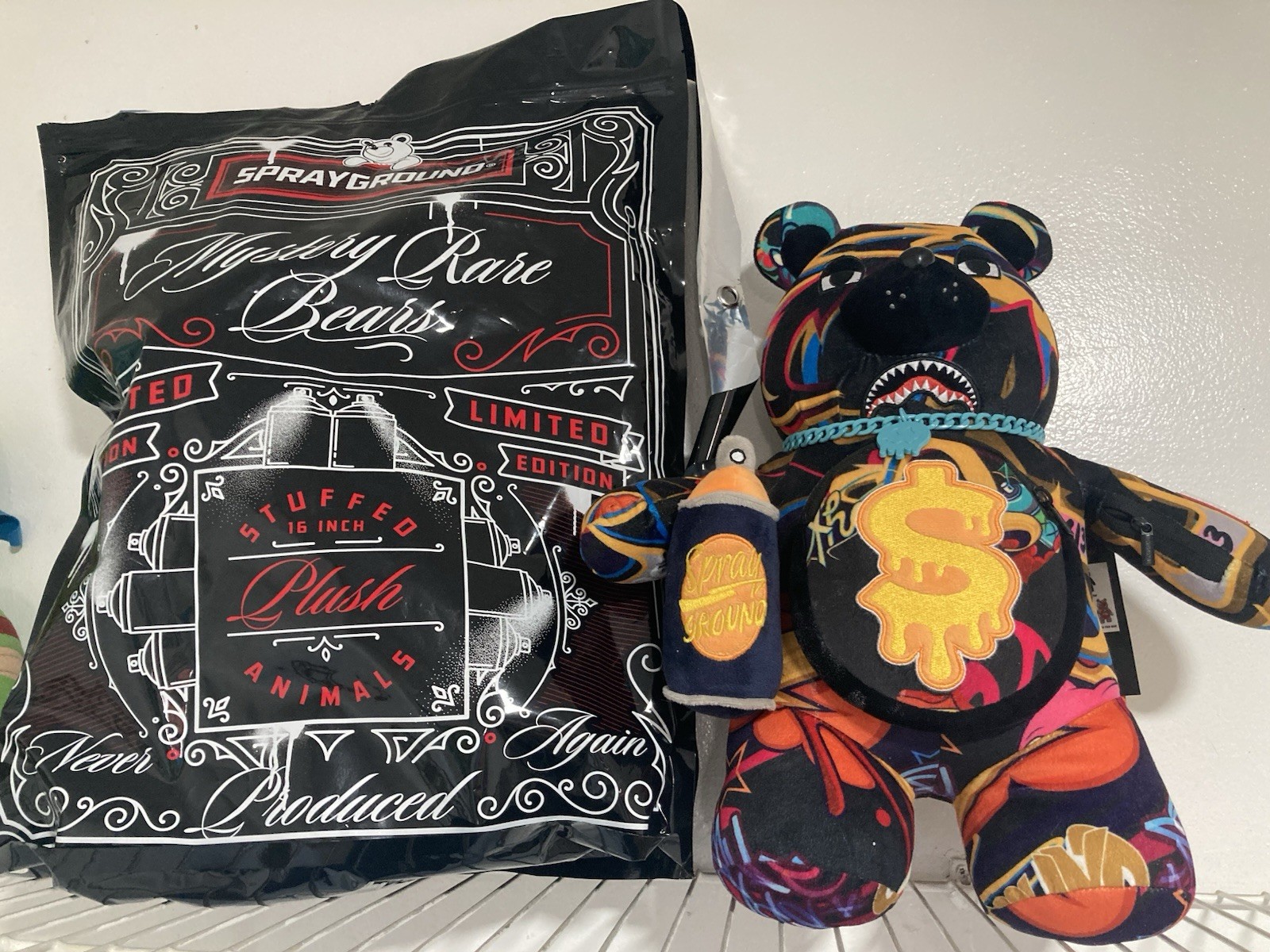 Sprayground Limited Edition Mystery Rare Bears 16" wildstyle Plush Bear