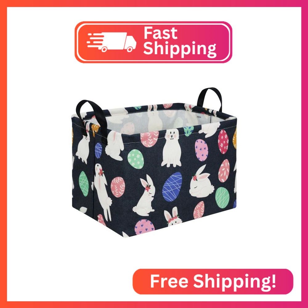 FXOLCSHE Rectangular Easter basket,Easter basket empty,Laundry Hamper,Kids Toy S