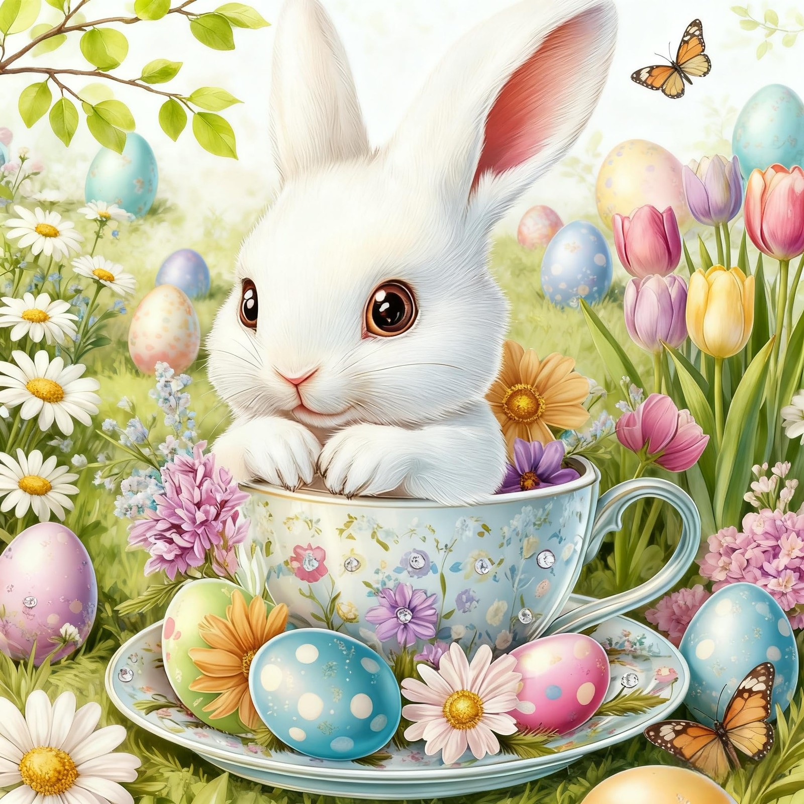 Easter Day Diamond Art Painting Kit For Adults DIY 5D Crystal 7.8x11.9 Inch