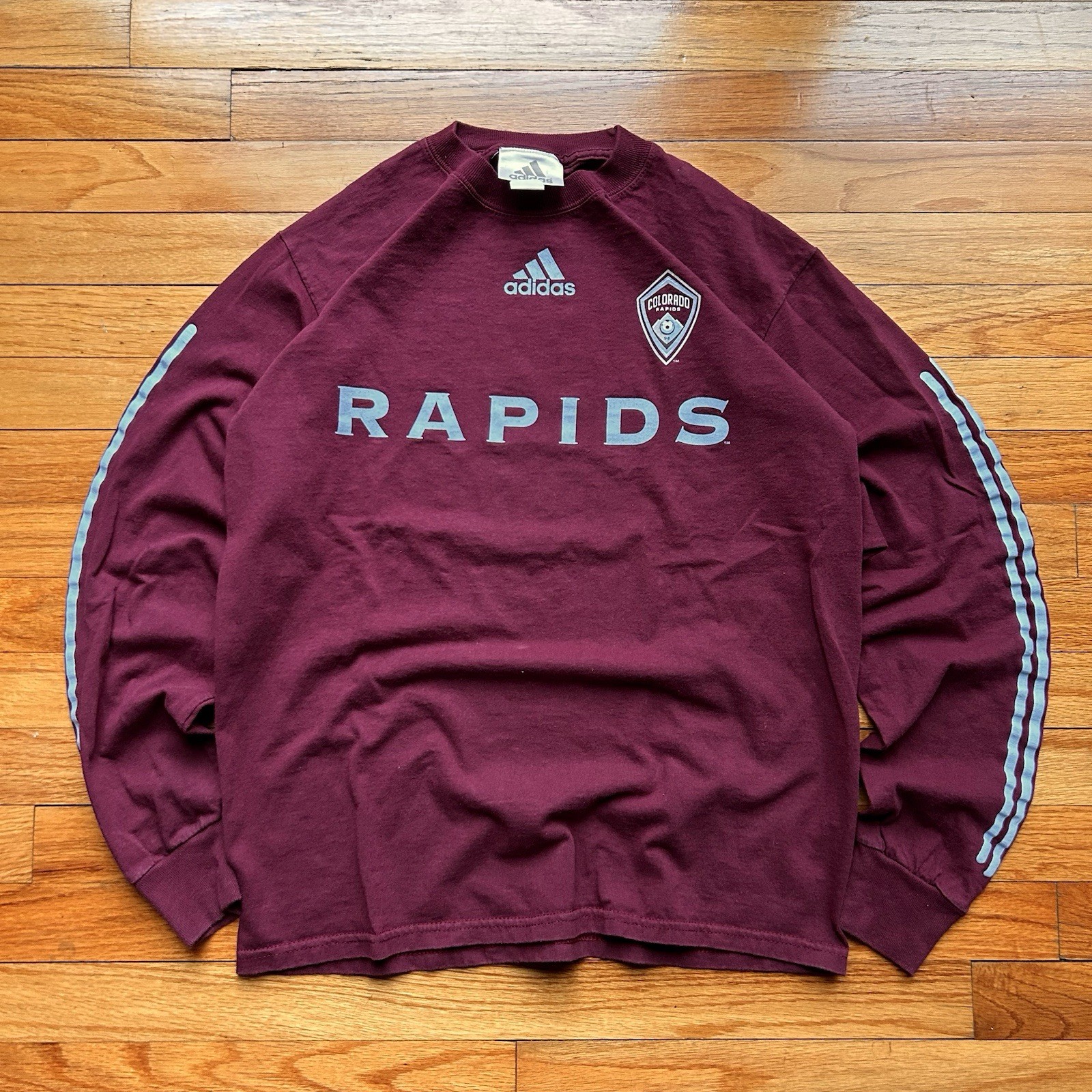 vintage adidas colorado rapids men's small long sleeve tee