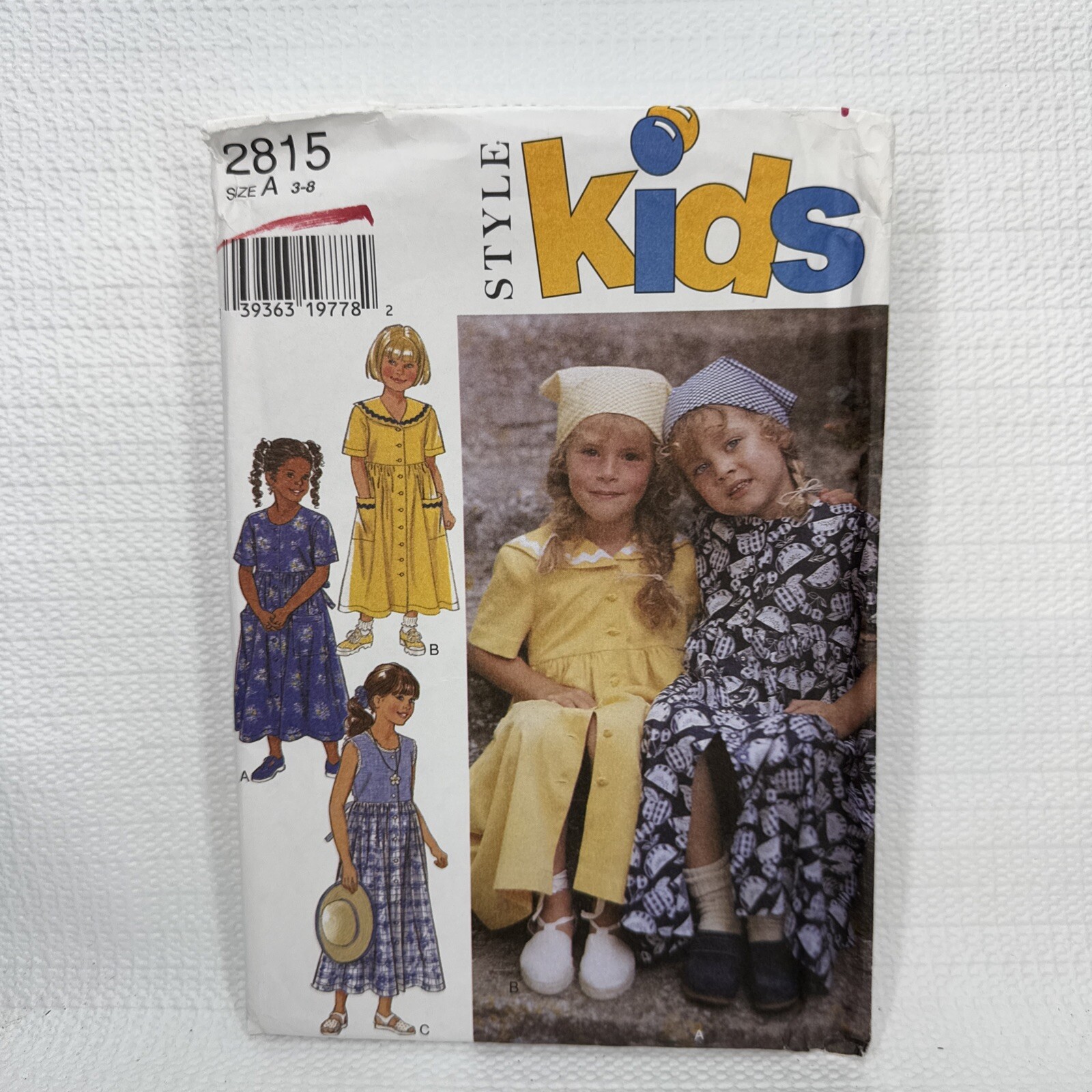 Style 2815 Girls Button Up Dress Pattern 3-8 *Uncut