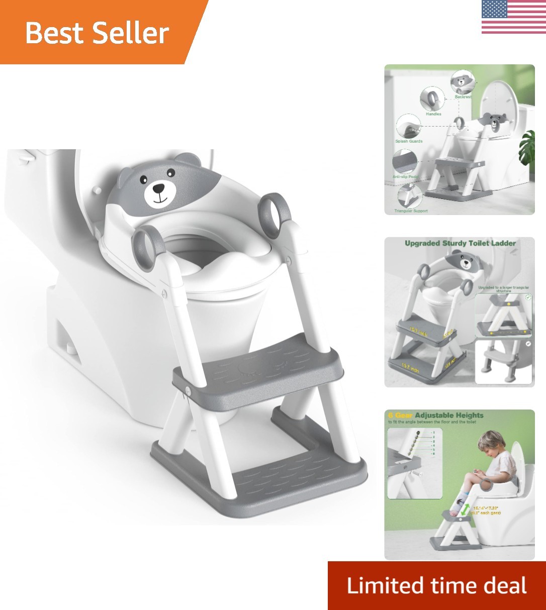 Upgraded Potty Training Seat with Sturdy Step Stool - Waterproof and Easy to Fit