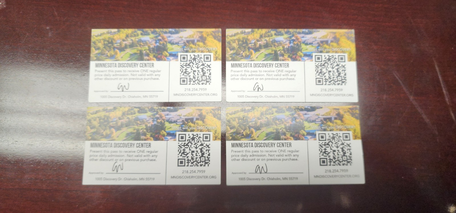 Minnesota Discovery Center Admission Tickets Four (4) Total