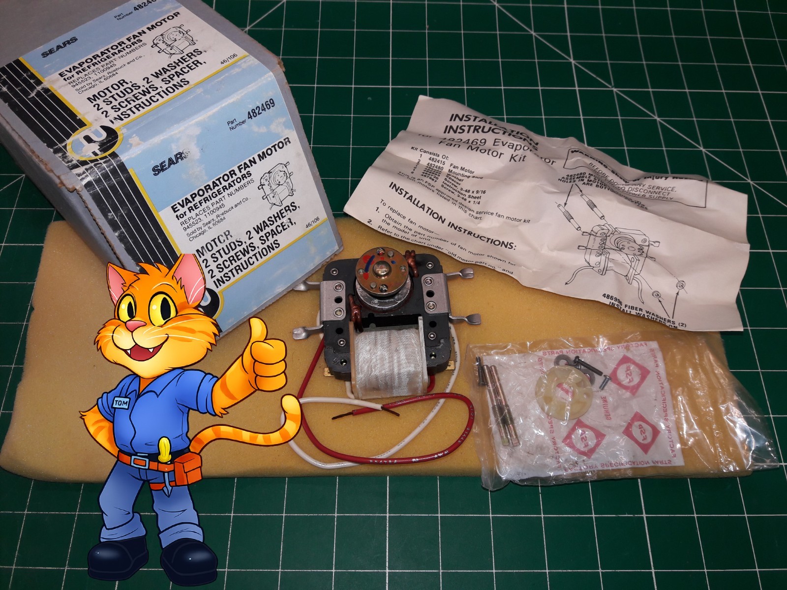 FACTORY PART & BOX - Whirlpool KENMORE - Refrigerator Evaporator Motor - 482469