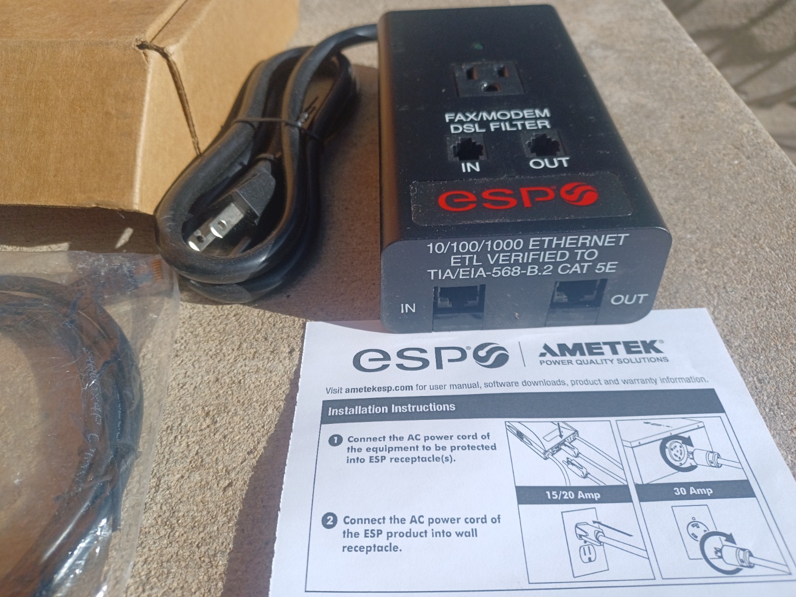 ESP MFP-1 Surge Protector Noise Filter 120 Volt / 15 Amp Single Outlet NEW