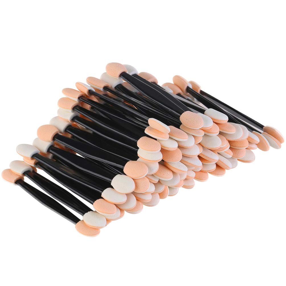 JASSINS 50pcs Eyeshadow Applicators, 150 Count (Pack of 1), Orange white 2# 