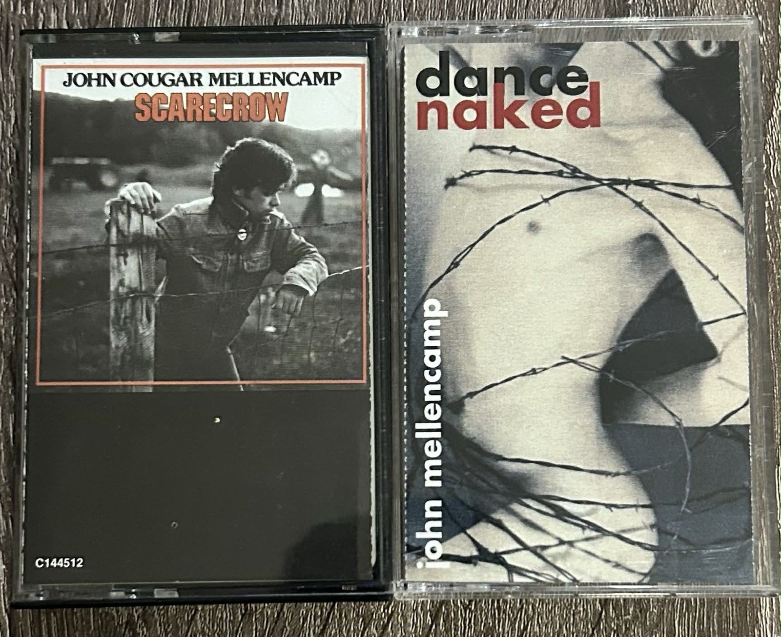 John Mellencamp 2 Cassette Lot: Dance Naked & Scarecrow