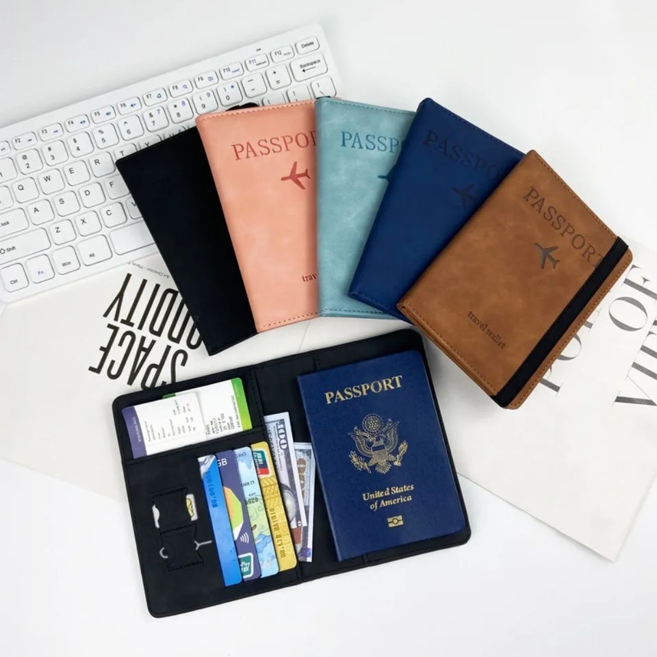 Passport Holder Cover RFID Blocking Travel Wallet with Card Slots