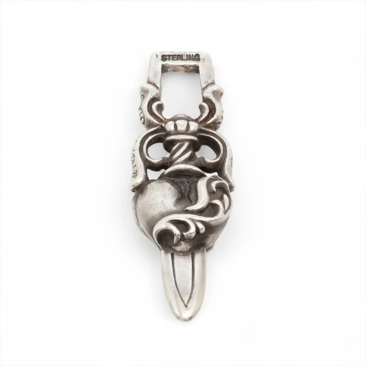Chrome Hearts Dagger heart Pendant top 925 9.7g Has distortion