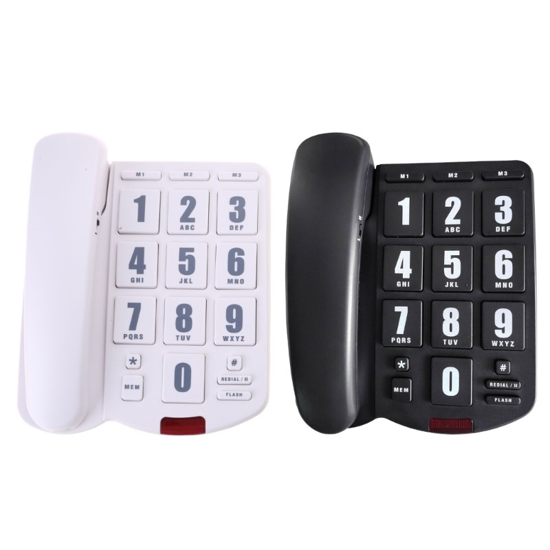 Big Button Landline Phone Desktop Telephone Loud Ringtone Fixed Home Phone