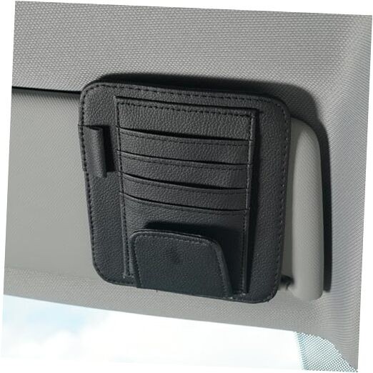 Car Sun Visor Organizer, Multi Pocket Small Vehicle Document Holder for Black
