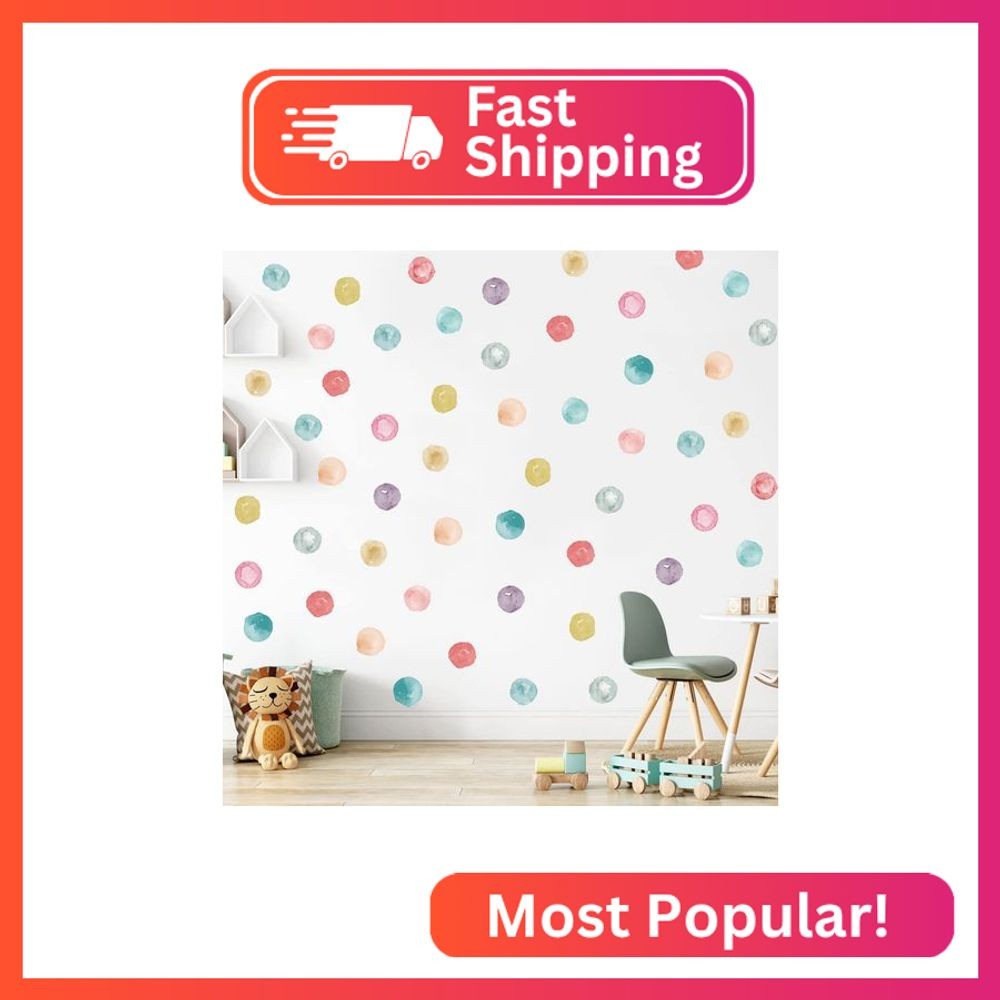 Polka Dot Wall Decals Removable Watercolor Wall Sticker for Kids Baby Girls Livi