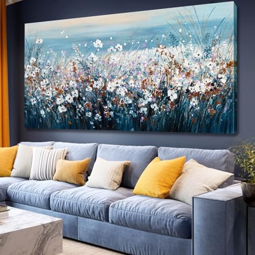 Pictures Wall Decor Ocean Landscape Framed Wall Prints for 58"L x 29"W Blue