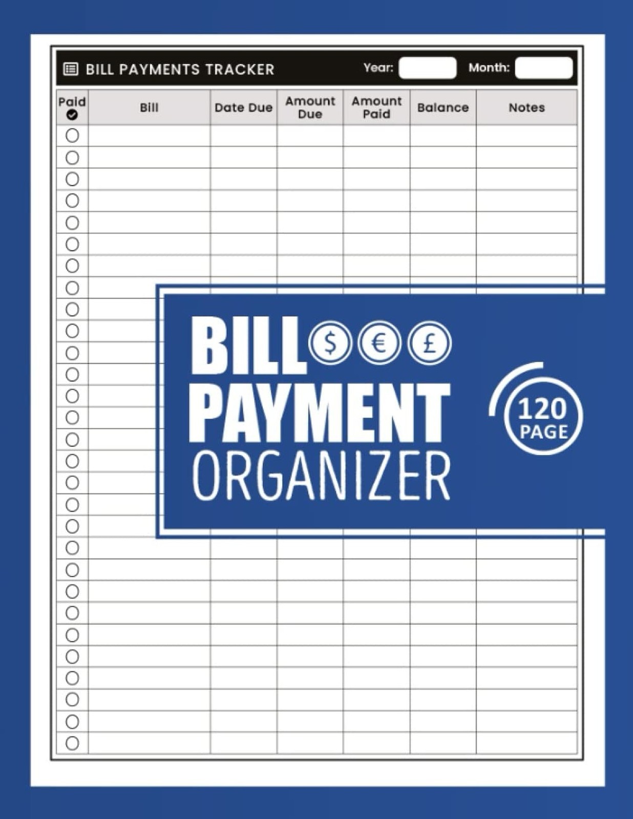 Bill Payment Organizer: Bill and Expense Tracker | Monthly Bill Payment & Org...
