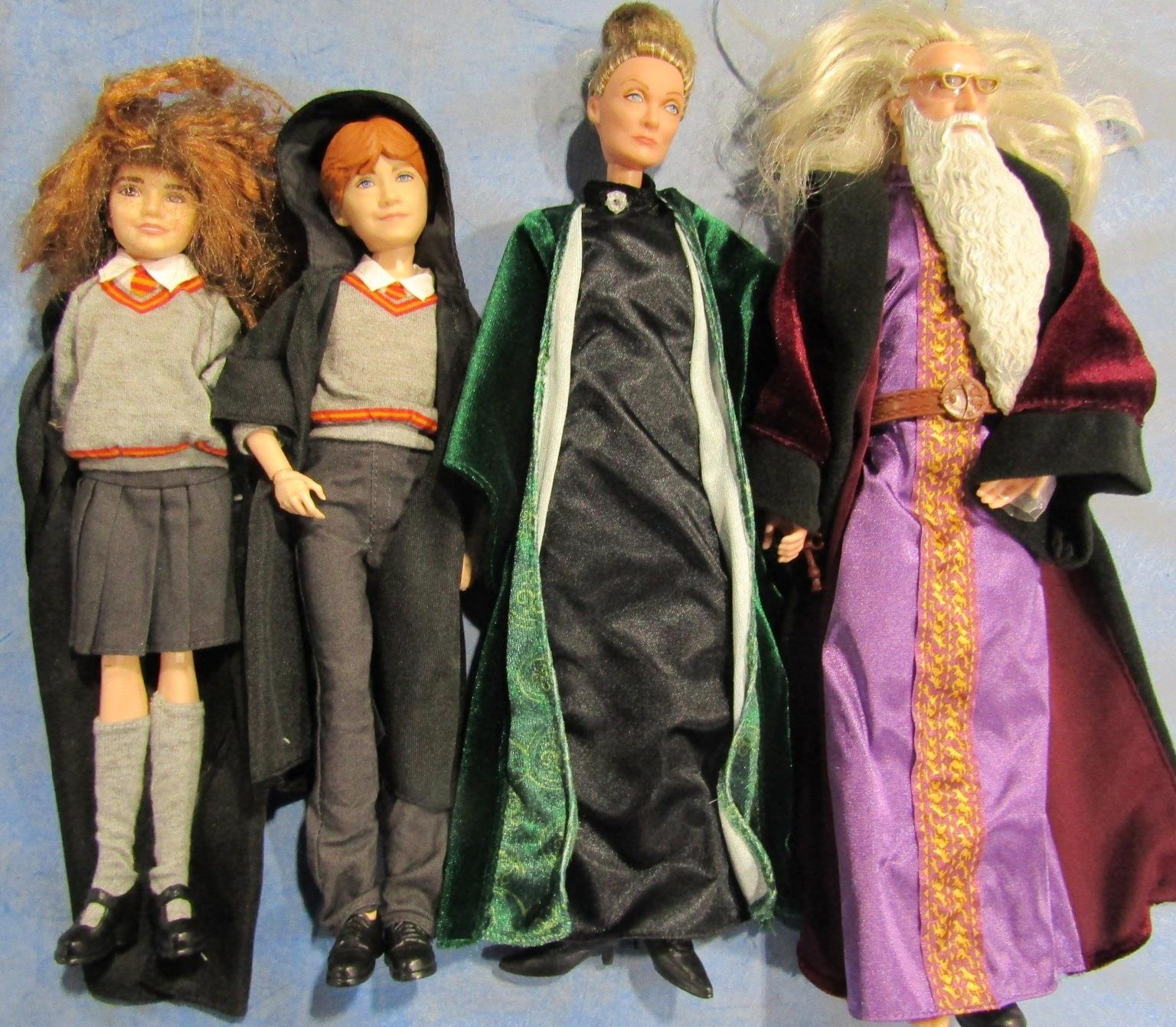HARRY POTTER 4 doll lot Mattel Wizarding World Ron Hermoine Dumbledore + 10"
