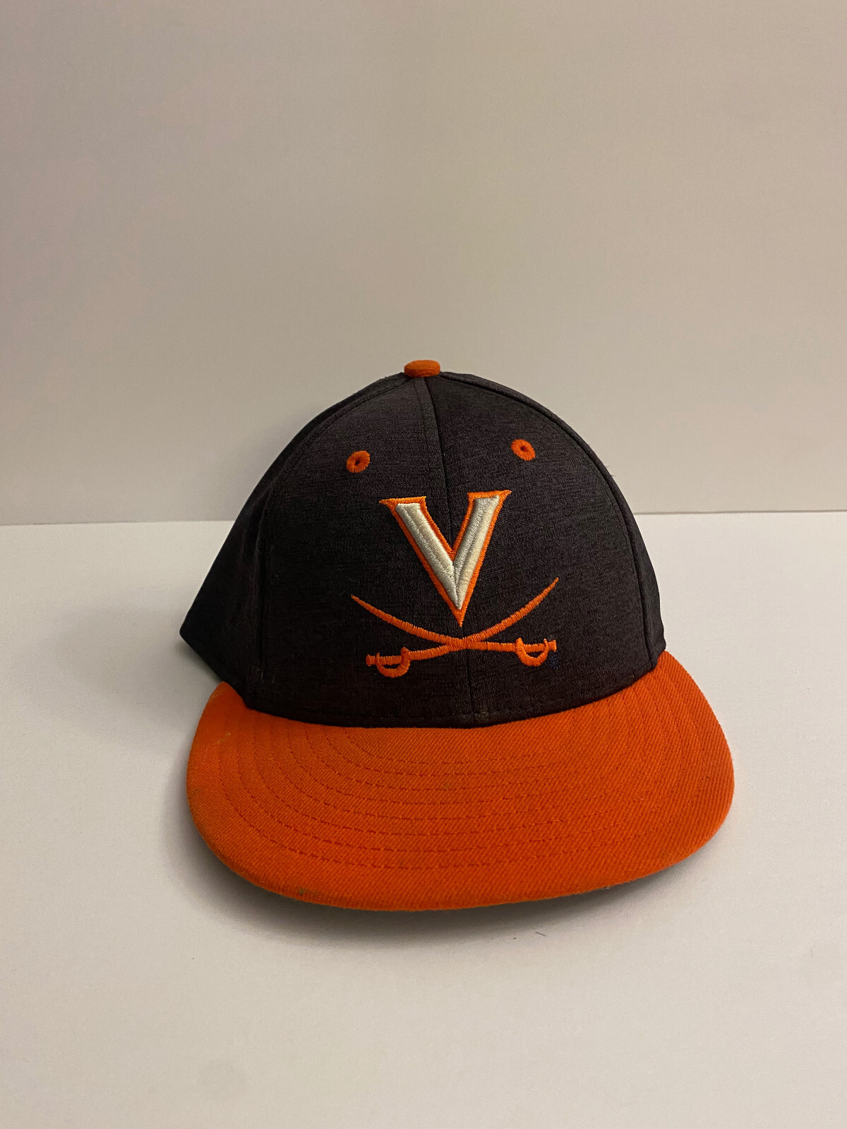 University of Virginia UVA Baseball Game Worn New Era Blue Orange Hat 7 1/8