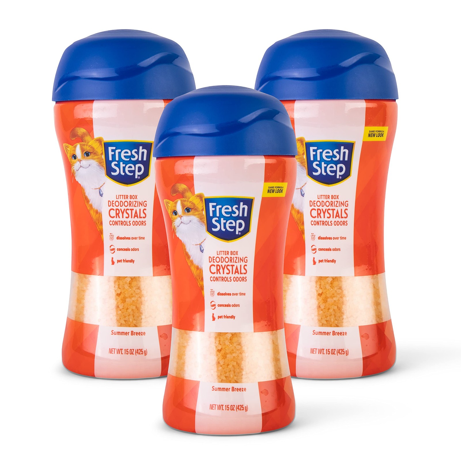 Cat Litter Crystals 15 Ounce Pack of 3 Fresh Step Deodorizer Toxic Neutralizing