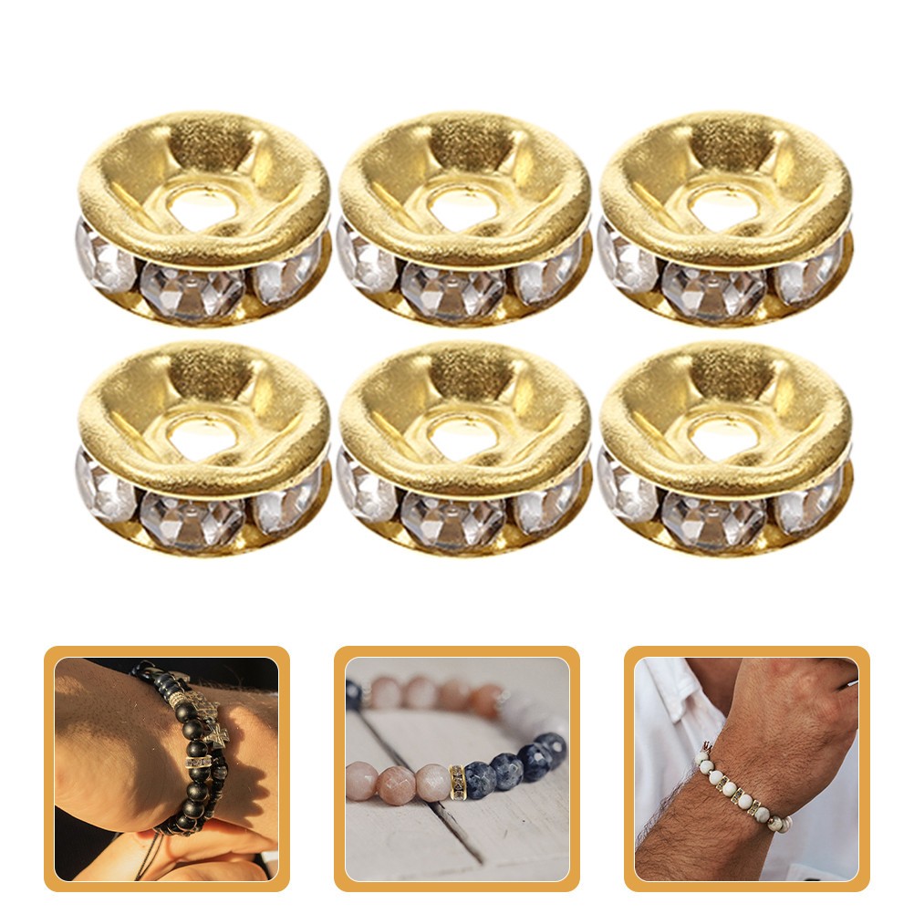  200 Pcs Beads for Jewelry Making Round Loose Spacer Charms Bracelet