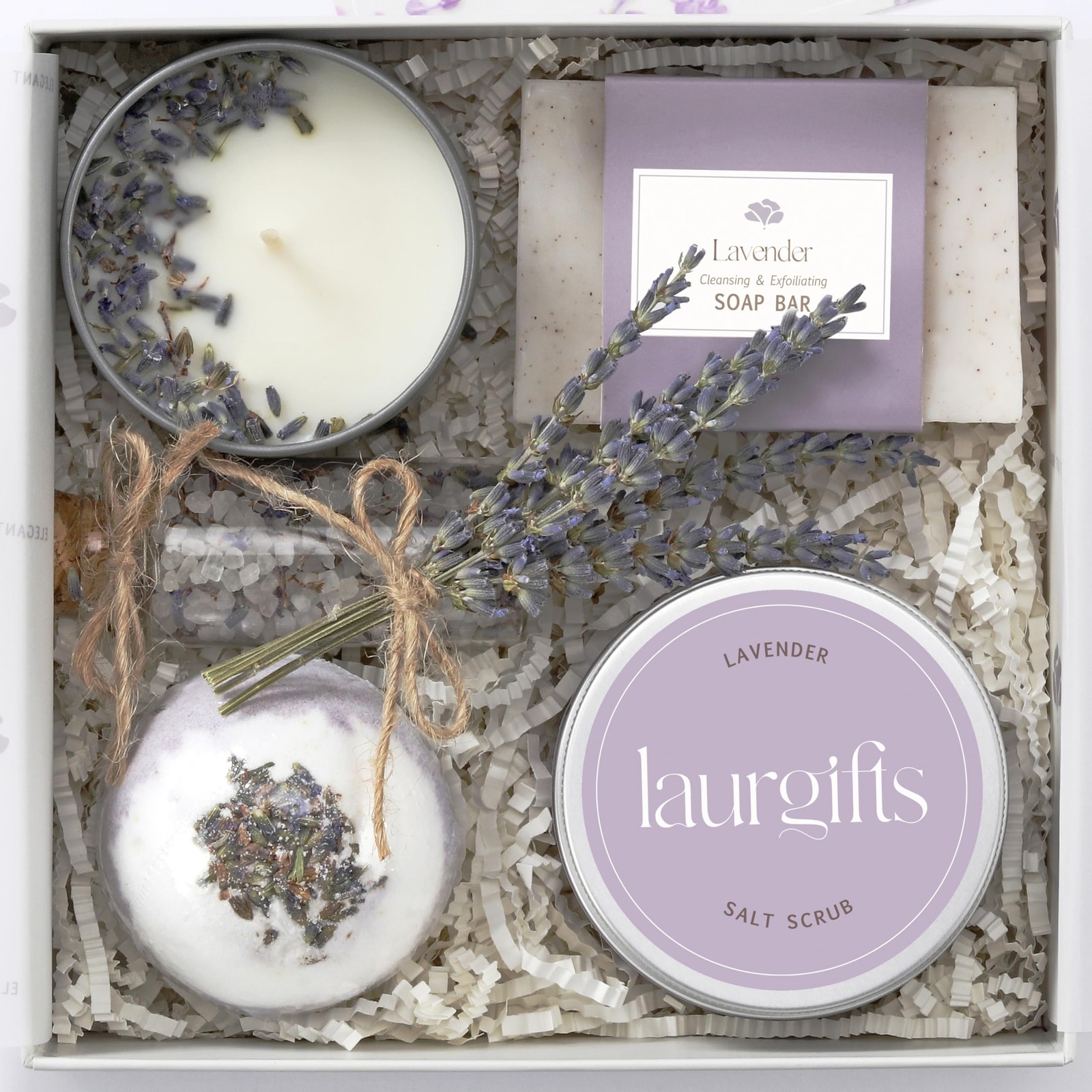 Lavender Spa Gift Box for 6.5 x x 2.3 inches – Small Box, 