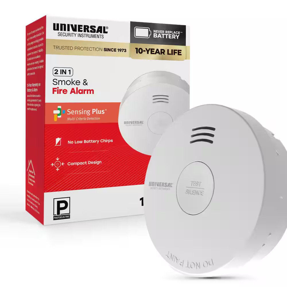 10-Year Battery Powered Mini Smoke and Fire Detector with Photoelectric Sensor
