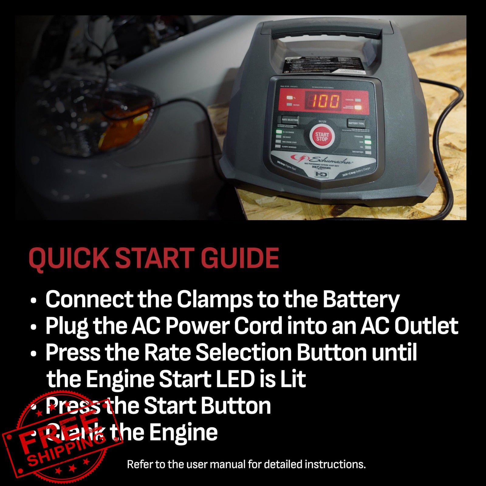 Schumacher SC1281 Battery Charger 6A Engine Starter 6V/12V