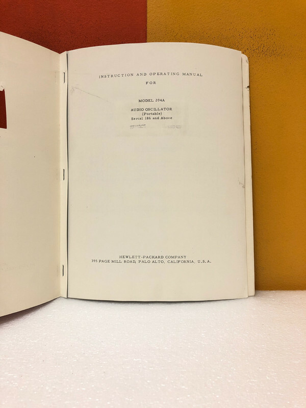 HP Model 204A Audio Oscillator Instruction & Operating Manual