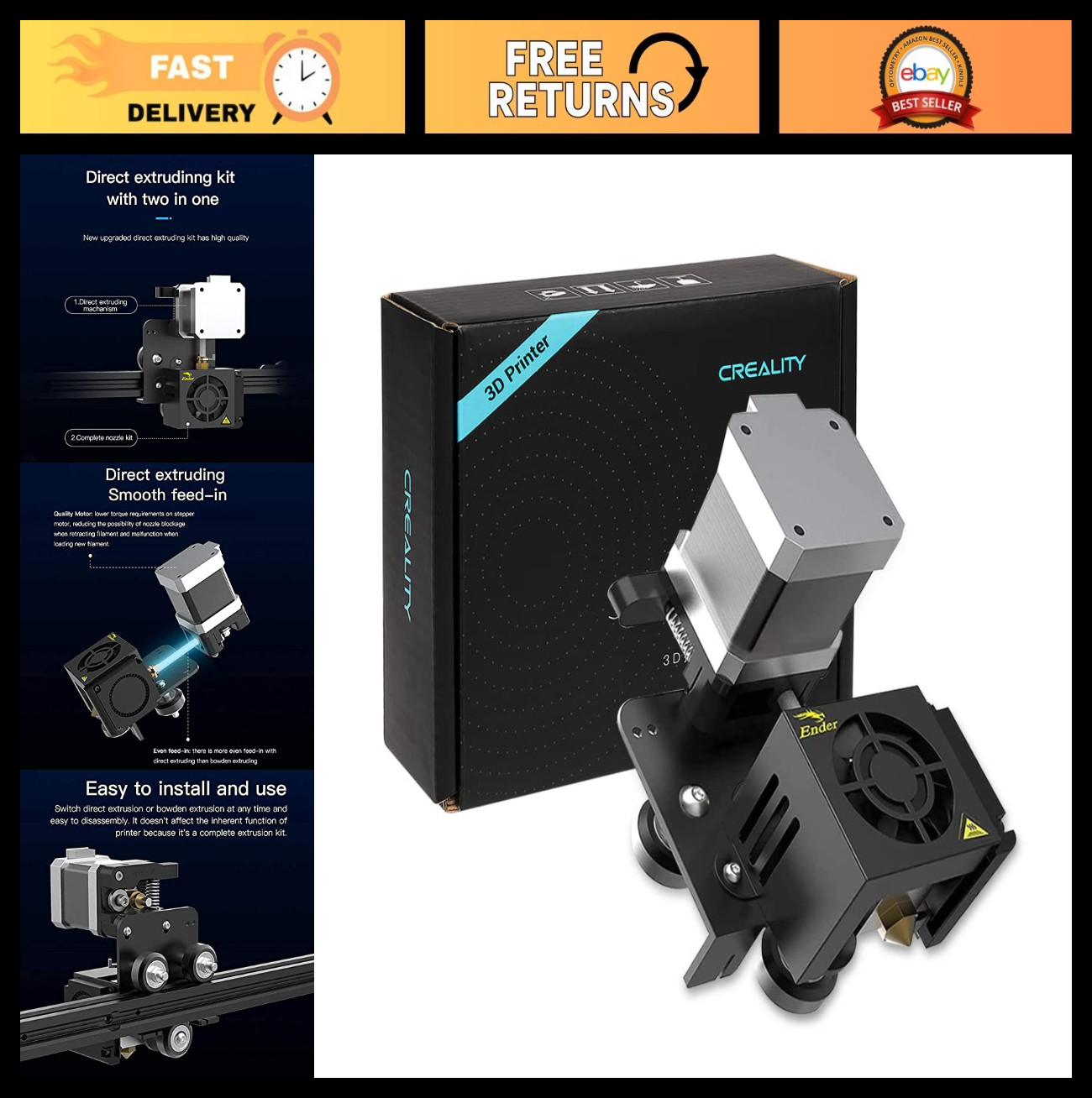 Direct Drive Extruder Kit for Ender 3 Pro/V2, 42-40 Stepper Motor, BL Touch, TPU