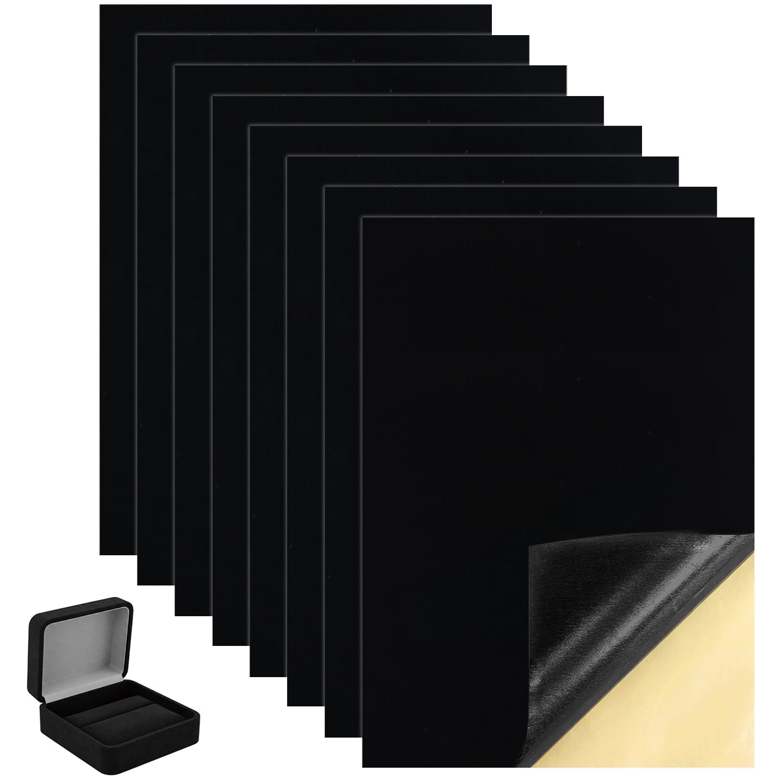 8 Pack Self Adhesive Felt Sheets, 8.27"x11.8" Black Sticky Back Fabric Sheets