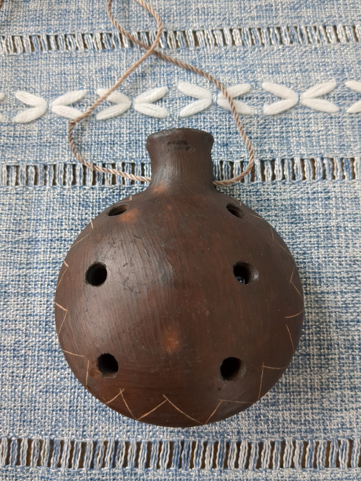 Vintage Handmade Terracotta Ocarina – Artisan Clay Whistle 