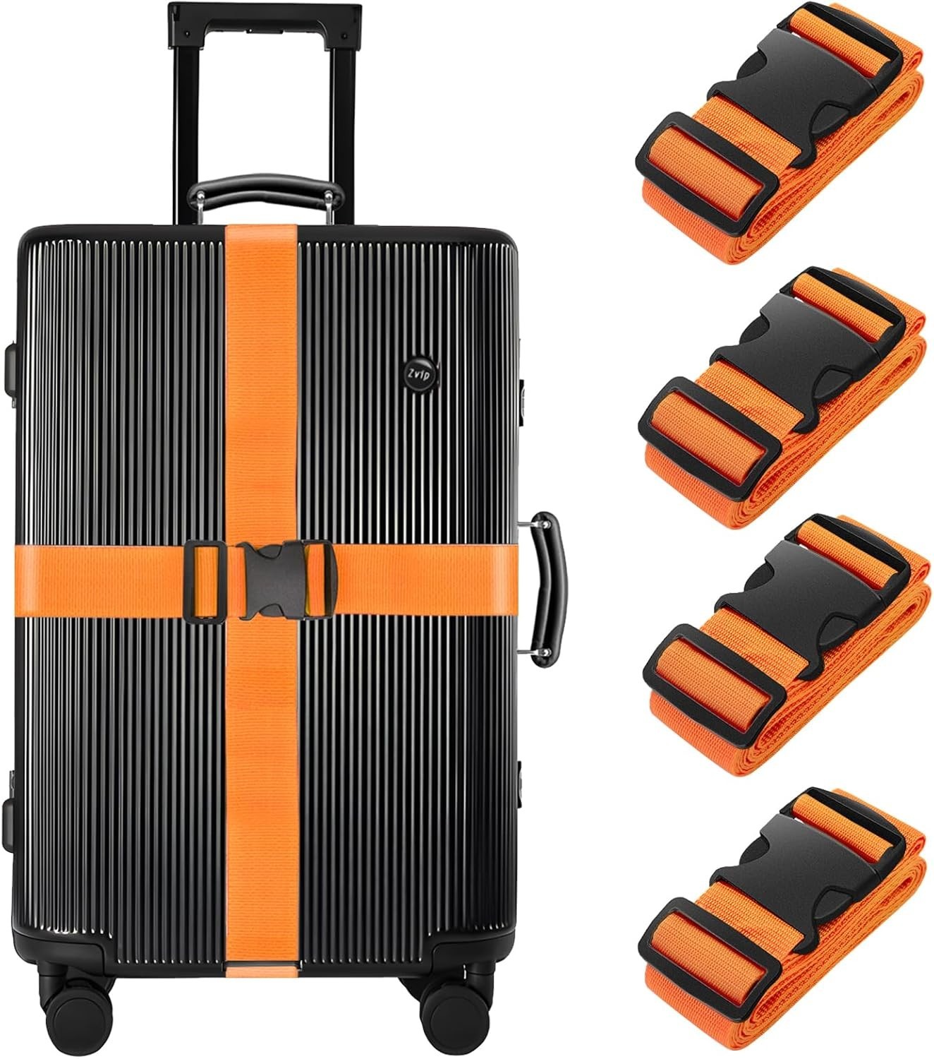 4 Pack Luggage Straps 79" Long Belts Keep Suitcase Secure While Traveling TSA