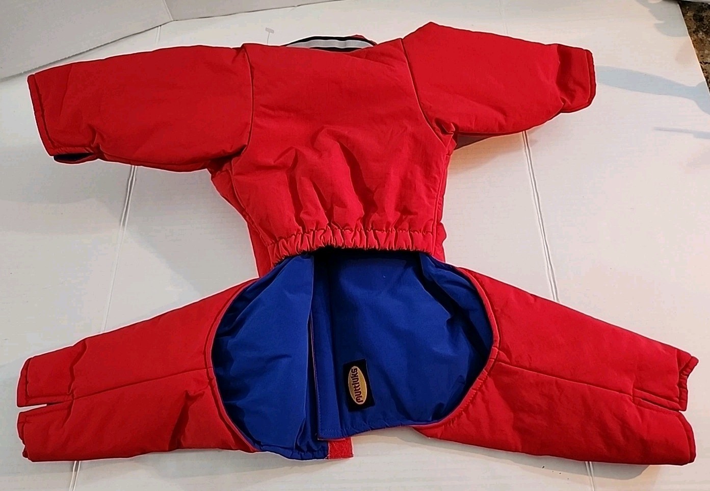MUTTLUKS Snow Jacket For Dogs Size 16 RED BLUE Reversible 