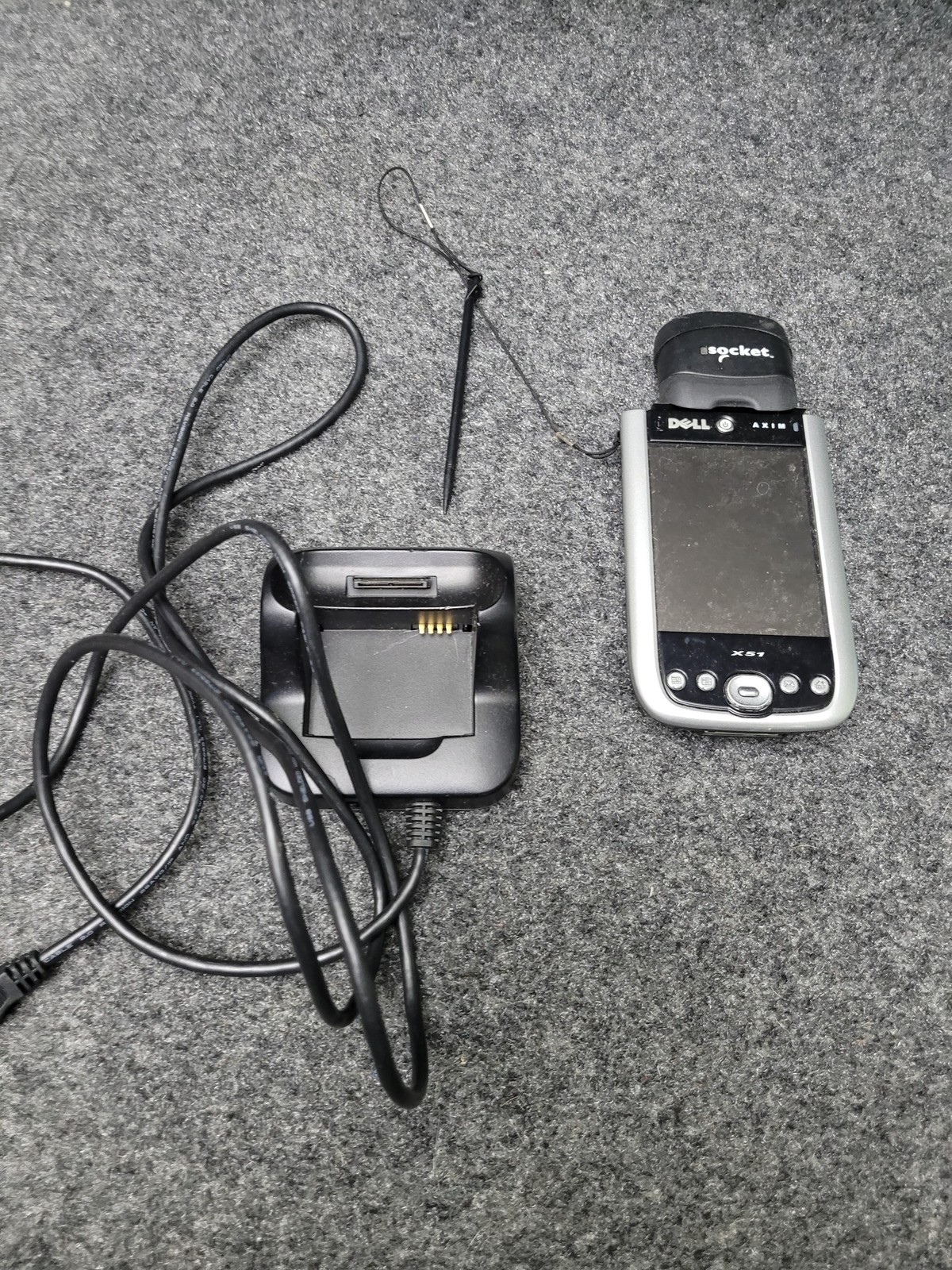Dell Axim X51 PDA Windows Mobile Socket Scanner Charger Stylus Vintage Handheld