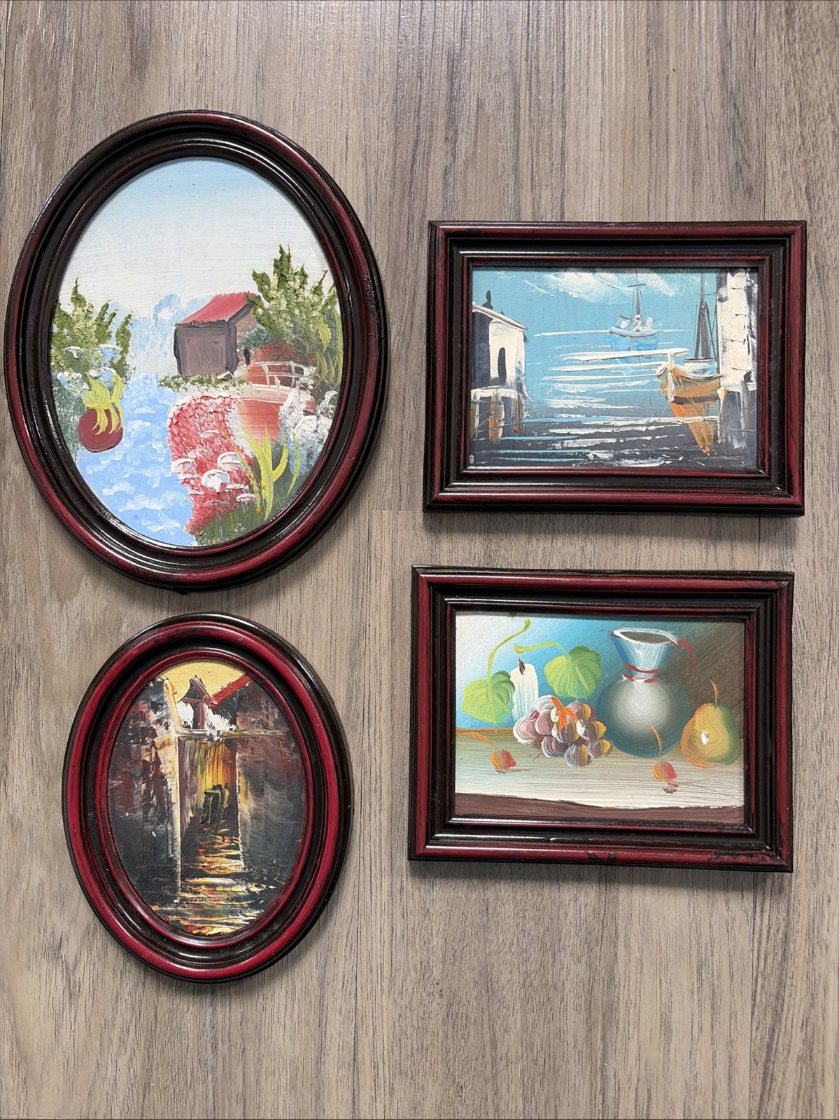 Lot of 4 Hand Painted Oil Panting in Frame